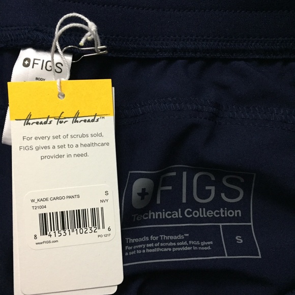 NWT FIGS KADE Cargo Navy Antimicrobial Scrubs Pant - Picture 2 of 8